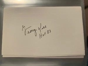 George Kell Autographed index card. MLB H0F 83 - Picture 1 of 1