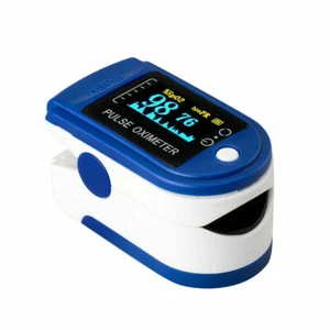 Finger Heart Pulse Rate Oxygen Saturation Monitor Digital Oximeter - White/Blue - Picture 1 of 9