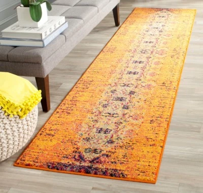 Orange / Multi Safavieh Monaco Polyproplene Runner 2' 2" X 8' - Image 1 of 2