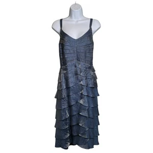 Adrianna Papell Women's Periwinkle Ruffled Tiered Dress Size 14W Party Event - Picture 1 of 12