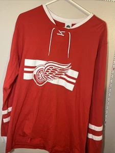 Camiseta Reebok Pavel Datsyuk Para Hombre Mediana Roja Manga Larga Logo NHL #13 - Imagen 1 de 8