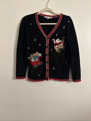 Suéter de Natal Mercer Street Studio renas feias encaixe frontal frisado médio - Imagem 1 de 4