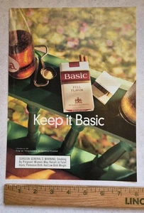 BASIC Cigarettes Magazine Print Ad Advertisement Vintage 1999 Keep It Basic  - Picture 1 of 2