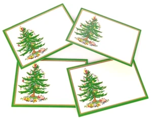 Albero di Natale Spode vintage anni 80 etichette regalo piegate 4 pezzi decorazione regalo vacanze - Foto 1 di 7