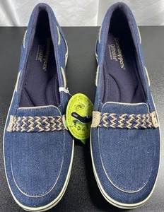 Grasshoppers Ortholite Denim Blue Loafers Women's 10M Slip On Nautical Casual - Picture 1 of 22