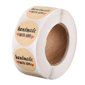 1" Handmade with Love Stickers 500 Pieces Labels for Baking Packaging - Picture 1 of 5