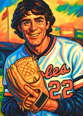 JIM PALMER * Baltimore Orioles * BASEBALL * Illustrated Art Print * 5 x 7 - Image 1 of 2