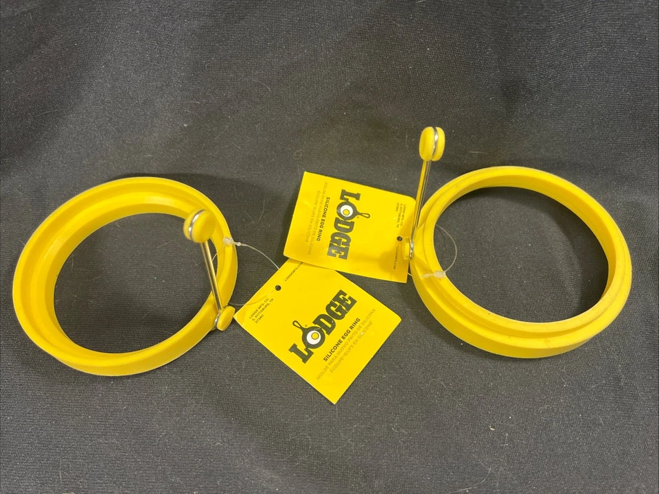 "Juego de 2 anillos de silicona para huevos fritos Lodge amarillo de 3,75"" NUEVO Foto 1 de 1