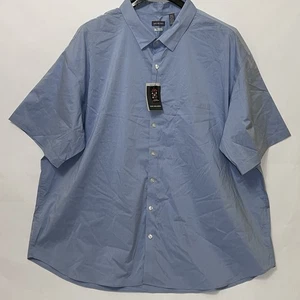 Van Heusen Short Sleeve Button Dress Shirt Lt Blue Stain Shield 4XLT 21-21 1/2 - Picture 1 of 11