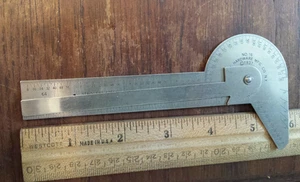 Vintage General Hardware Mfg Co No.16 Protractor 1937 Drill Point Gauge Rule USA - Picture 1 of 8