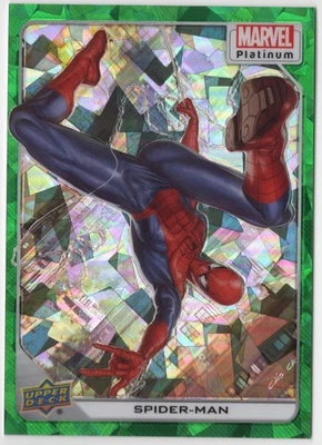Tarjeta Spider Man 2023 Upper Deck Marvel Platinum #61 Green Crackle/99 Foto 1 de 2
