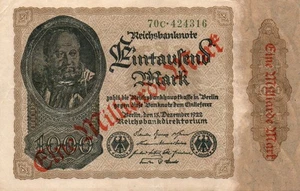 Genuine 1 Billion Mark German weimar inflation banknote 1922 very fine cond !! - Picture 1 of 2