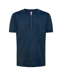 SUN68 T-shirt Uomo T34120 P-EP cotone regular serafino 07 NAVY BLUE - Foto 1 di 2