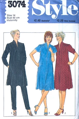 Vintage STYLE Sewing Pattern 3074 Misses Maternity Dress & Pants Size 14 UNCUT - Image 1 of 2