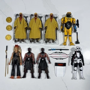 Star Wars BLACK SERIES Figure LOT of 8 Hasbro Tusken Raider Jar Jar Riot Scout - Picture 1 of 18