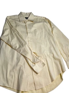 Jhane Barnes Shirt Mens 16.5 34/35  Large L Yellow Textured Point Collar - Picture 1 of 8