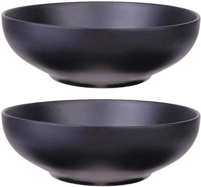 2 tazones redondos de melamina estilo asiático sopa de arroz postre 4,5" diámetro 8 OZ negro Foto 1 de 4