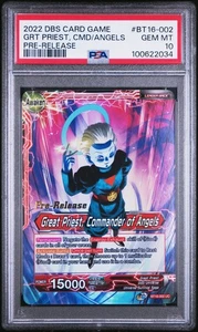 Tarjeta de Dragon Ball Great Priest Commander of Angels Pre-lanzamiento Foil Leader PSA 10 - Imagen 1 de 2