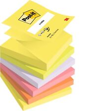 Post-it R330NR Z-Notes, Neon Rainbow, Set of 6 (100 Sheets Per Pad)