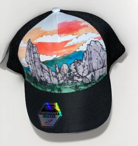 Headsweats Artist Series Landscape Idaho Mountain Trucker Hat Cap Mesh Snapback - Picture 1 of 9