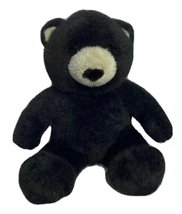 Vintage Build A Bear Molliges Cubby Sitzender Teddy Schwarzes flauschiges Fell - Bild 1 von 10