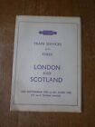 British Railways Timetable Leaflet-London & Scotland 1957/58