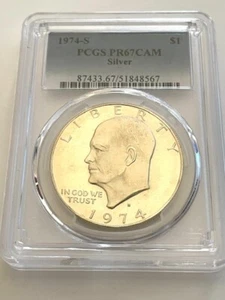 1974-S Eisenhower Silver Dollar PR67CAM PCGS - Picture 1 of 2