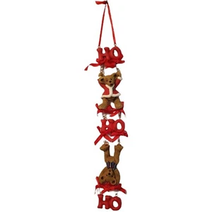 Kurt S Adler Holly Bearies Ho Ho Ho Hanging Christmas Bears Holiday Decorations  - Picture 1 of 4