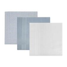 2 Pack Mens Cotton Check Satin Stripe Design Handkerchiefs by Warwick & Vance
