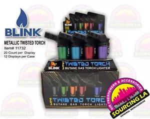 Mini Angle Blink Twisted Torch Lighter Metallic w/ Flame Refillable - Picture 1 of 1