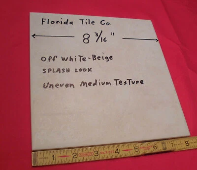 1 pc. Florida Ceramic Floor Tile 8-3/16" *off-white beige* medium textured  New - Image 1 of 4