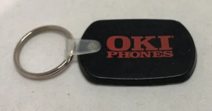Vtg OKI Phones Keychain Mobile Car Brick Telephone Company Logo Rubber Keyring - Picture 1 of 4