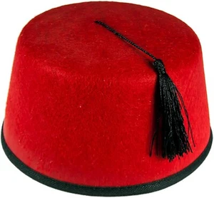 Red Fez Hat Mens Tommy Cooper Fez Hat With Black Tassel Unisex Fancy Turkish Hat - Picture 1 of 6