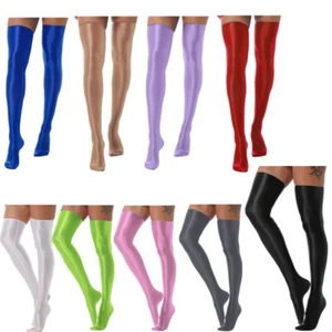 Women's Ultra Glossy Silky Thigh High Stocking Hold Up Tights Lingerie Pantyhose - Picture 1 of 131