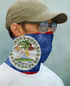SONNENGAMASCHE Maske Bandana UPF 50+ UV Schutz Belize Flagge Angeln Gesicht Hals - Bild 1 von 1