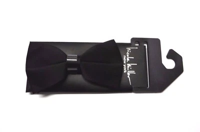 Pajarita ajustable Nicole Miller adulto hombre negra de lujo satinada nueva Foto 1 de 3