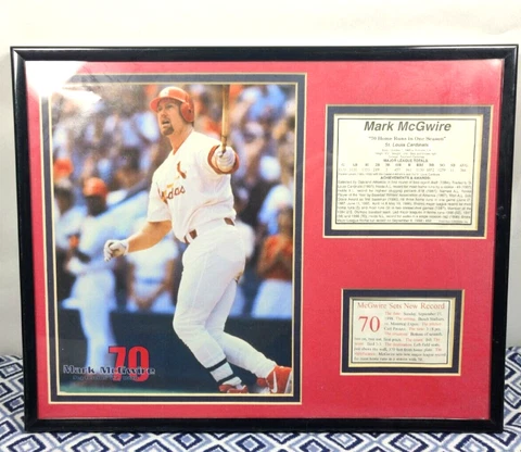 1998 MLB MARK McGWIRE  HOME RUNS HR #62 MATTED & FRAMED SPORTS Baseball Cardinal Cover