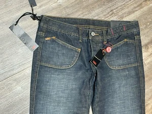 Q-Gene Jeans Damen 30 DUNKELBLAU Denim Knopfleiste Neu mit Etikett Reißverschluss Gesäßtaschen - Bild 1 von 9