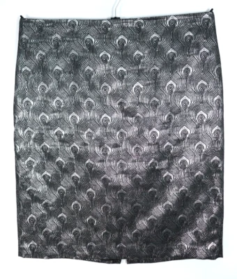 Falda lápiz forrada geo negra plateada 20W de poliéster texturizada WORTHINGTON para mujer Foto 1 de 4