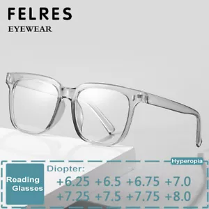 Gafas de lectura cuadradas anti luz azul unisex +6,25 +6,5 a +8,0 de alta resistencia - Imagen 1 de 18