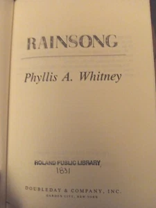 Rainsong by Phyllis A. Whitney (Hardcover) - Imagen 1 de 5