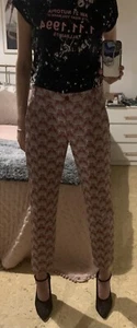 Pinko Flamingo estampado pantalones de vestir Reino Unido 10 EU 42 - Imagen 1 de 8