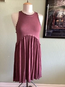 POL Sundress Women's Size Small Babydoll Sleeveless Dress Rose Racerback RCD79 - Picture 1 of 7