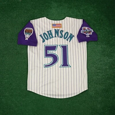 Randy Johnson 2001 Arizona Diamondbacks Men's Alt Ivory World Series Jersey - Image 1 of 4