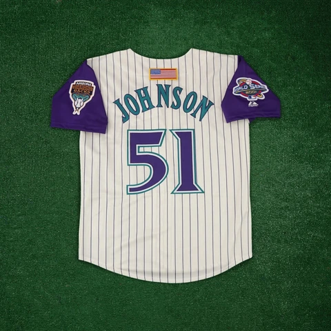 Randy Johnson 2001 Arizona Diamondbacks Men's Alt Ivory World Series Jersey Cover