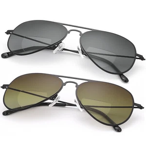 2 Pairs Classic Bifocal Reading Glasses Tinted Sunglasses Sun Readers UV Protect - Picture 1 of 84