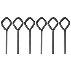 6pcs 1/8" SAE Chiave a Chiave Esagonale per Cani con Anello Completo Diamante, Nero - Foto 1 di 7