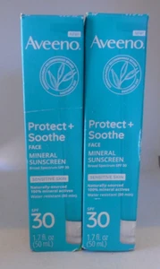 2 confezioni Aveeno Protect + lenisci protezione solare minerale viso SPF 30, 1,7 once ciascuna - Foto 1 di 2