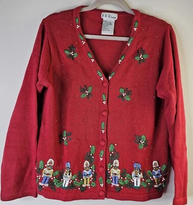 Cárdigan Navidad Cascanueces Diseño B.P Suéter Cuentas Bordado Mujer Mediano Foto 1 de 4