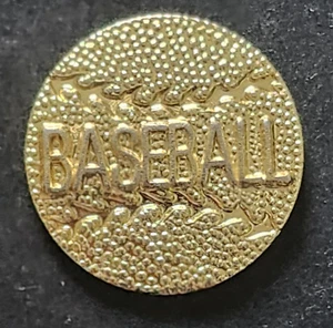 Baseball Pin Gold-Tone Ball Raised Letters - Picture 1 of 3